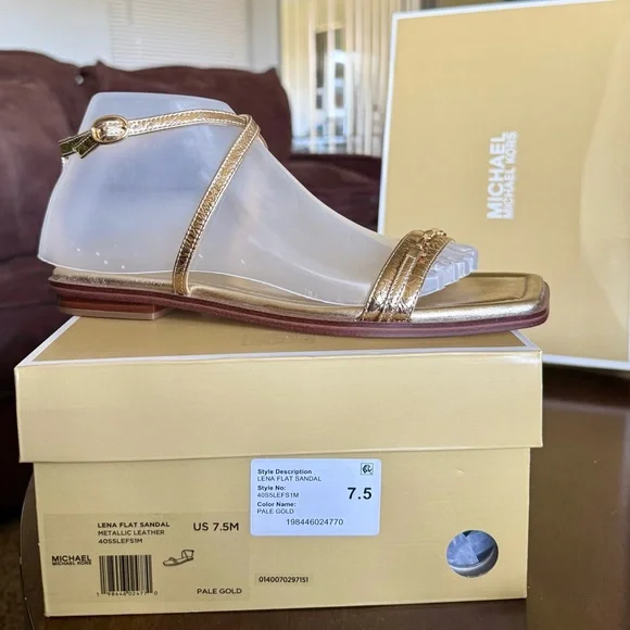 ✨ NEW Michael Kors Square Toe Sandals – Pale Gold ✨ - Picture 3 of 15